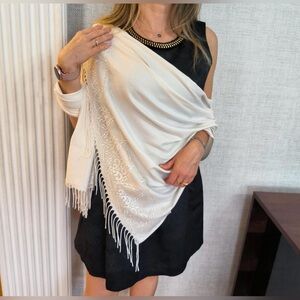 Bridal French Lace Pashmina Shawl